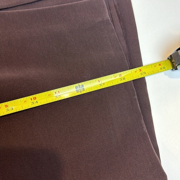 Vintage Oleg Cassini Black Tie Brown Satin Beaded Short Sleeve Dress Sz 12 - Picture 8 of 17